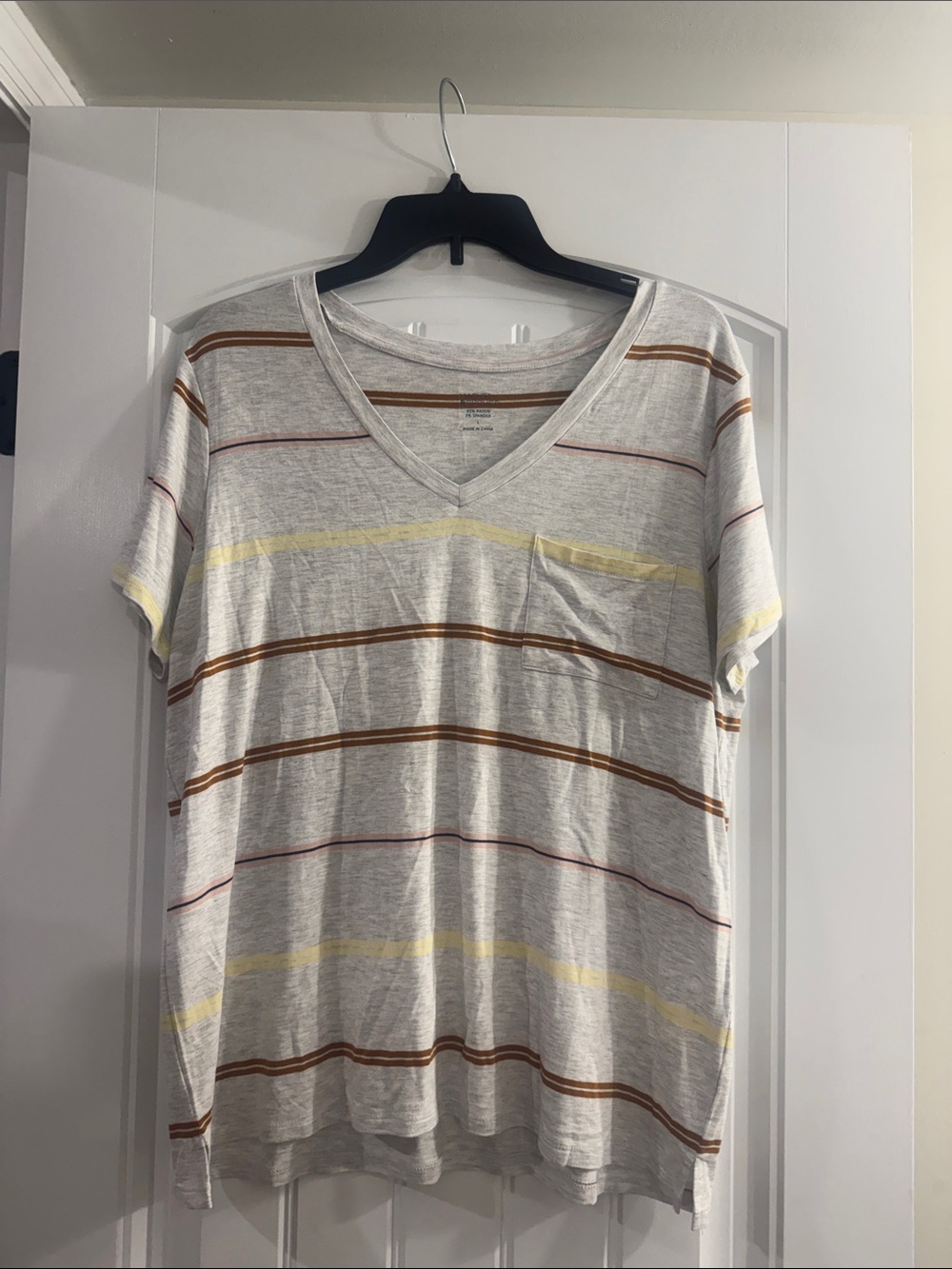 Market & Spruce Striped V-Neck Tee